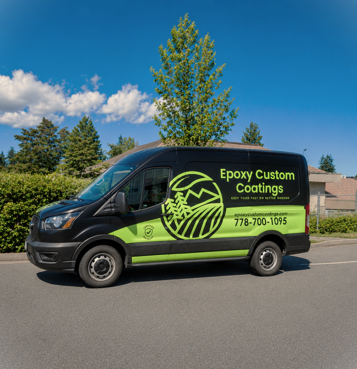 Epoxy Custom Coatings work van